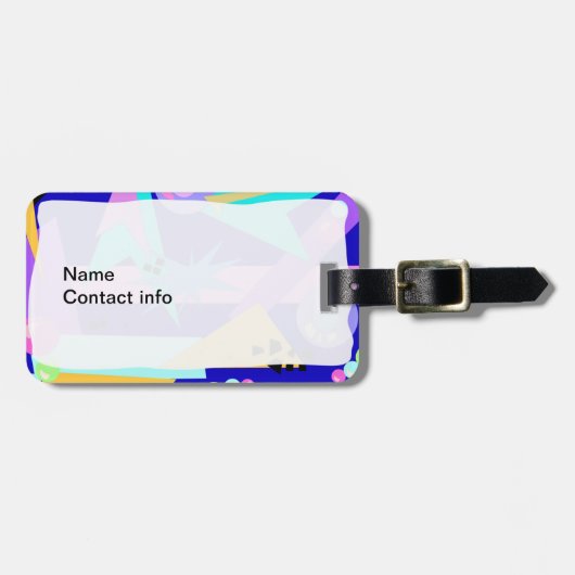 Wild 80's Pattern Suitcase Label Bagagelabel (Voorkant horizontaal)