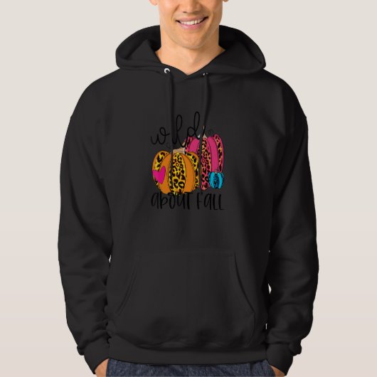 Wild About Fall Leopard Pumpkin Fall Vibes Hello F Hoodie (Voorkant)