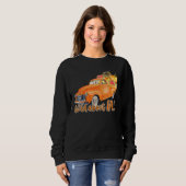 Wild About Fall Leopard Truck Pumpkins Autumn Than Trui (Voorkant volledig)