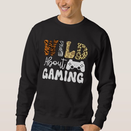 Wild About Gaming Gamer Boys Video Gaming Men Trui (Voorkant)