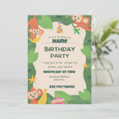 Wild About Monkeys Birthday Invitations (Debout devant)