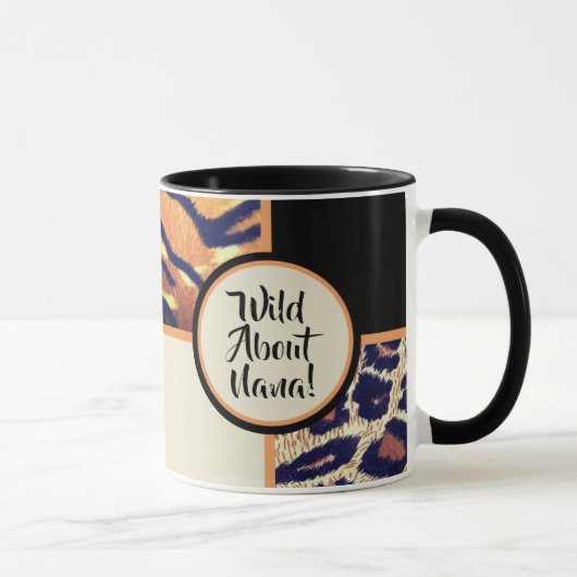 Wild about Nana cadeau Poster de animal Mug (Droite)