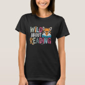 Wild About Reading Books Reader Lover Librarian Bo T-shirt (Voorkant)