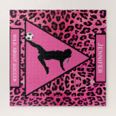 Wild About Soccer Girls Pink Jigsaw Puzzle (Horizontal)