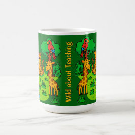 Wild About Teaching Jungle Animal Mug for Teacher Koffiemok