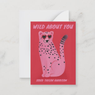 Wild About You Cheetah Classroom Valentijn Kaart Notitiekaartje