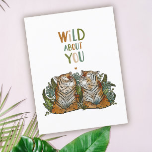 Wild About You Tijger Love Valentijn Briefkaart