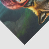 Wild Amazonian Woman and her Wolf Tissuepapier (Detail)