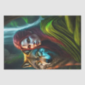 Wild Amazonian Woman and her Wolf Tissuepapier (Voorkant)