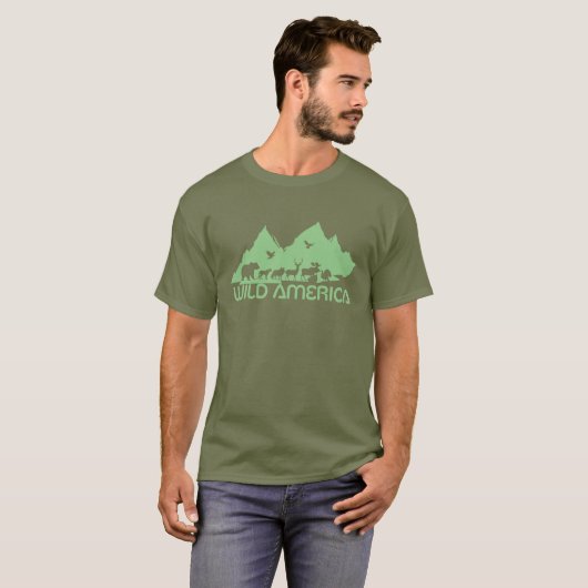 Wild America Wild Life Scalable Vector Graphic T-shirt (Voorkant volledig)