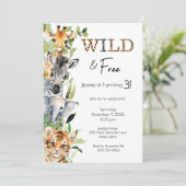 Wild and Free 3e anniversaire de fête Invitation (Debout devant)