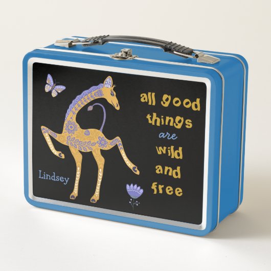 Wild and Free Boho Pattern Giraffe Personalized (Voorkant)