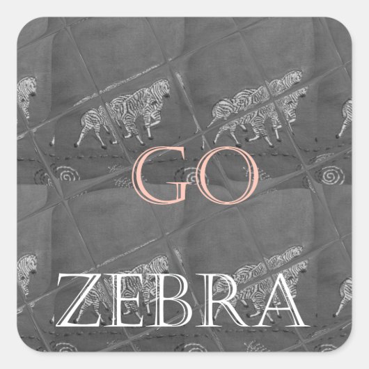 Wild and Free Let's Go!: De reis van een Zebra Vierkante Sticker (Voorkant)