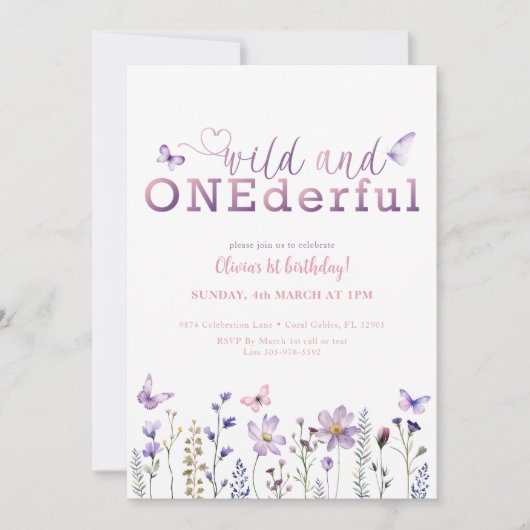Wild and ONE derful 1st Birthday Invitation (Devant)