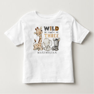 Wild and Three Birthday Oerwoud Baby T-Shirt