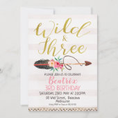 Wild And Three Girls 3e Anniversaire Invitation (Devant)