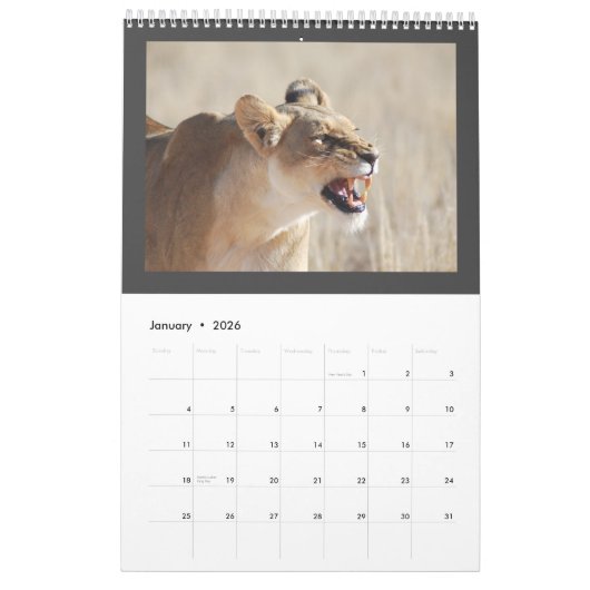 Wild Animal Africa 2013 PERSONALIZE Kalender (Jan 2026)