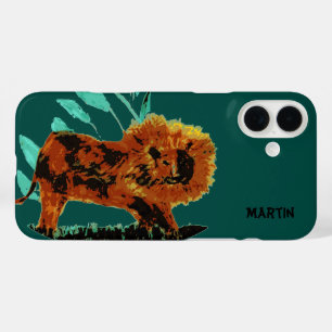 Wild Animal Art Lion gepersonaliseerd iPhone 16 Plus Hoesje