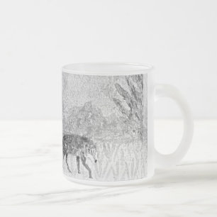 Wild Animal Art Wolf Monochrome Matglas Koffiemok