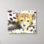 Wild Animal Cheetah Cub Wrapped Canvas (Voorkant)