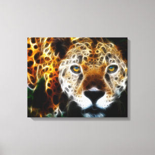 Wild Animal Cheetah Wrapped Canvas Afdruk