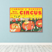 Wild Animal Circus Poster Canvas Afdruk (Insitu (Houten vloer))