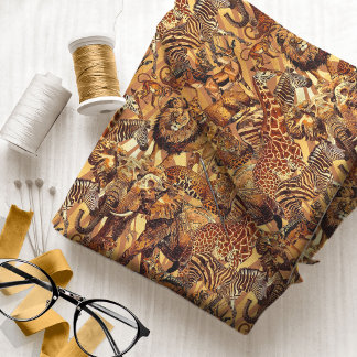 Wild Animal Collage Safari ID1149 Stof