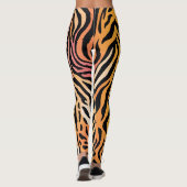 Wild Animal Gestreepte Asymmetrische Print Design  Leggings (Achterkant)