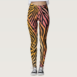 Wild Animal Gestreepte Asymmetrische Print Design  Leggings