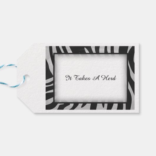 Wild Animal Gray Pattern Hartelijk dank Cadeaulabel (Achterkant Horizontaal)