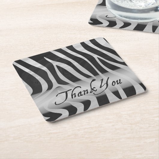 Wild Animal Gray Pattern Hartelijk dank Vierkante Kartonnen Onderzetter (Schuin)