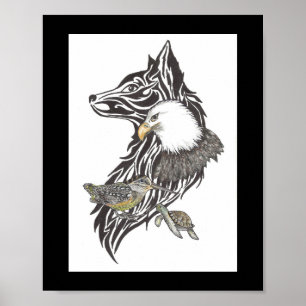 Wild Animal Guides Print Premium (canvas glans)