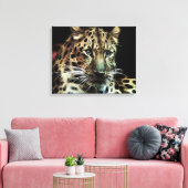 Wild Animal Leopard Wrapped Canvas (Insitu (Woonkamer))