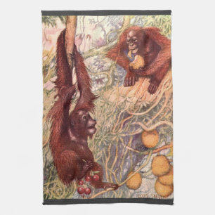 Wild Animal, Orangutans van Louis Sargent Theedoek