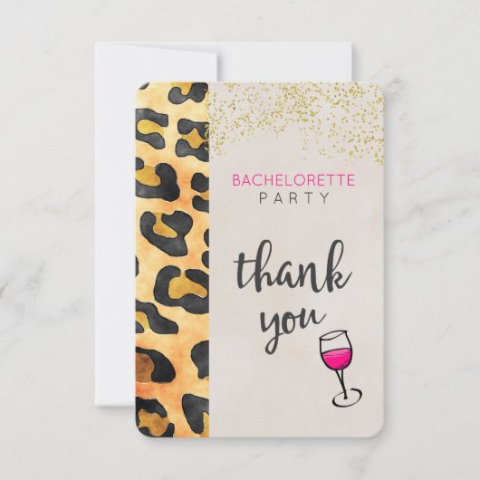 Wild Animal Pattern Bachelorette Party Bedankt (Voorkant)