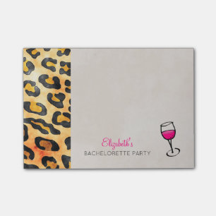 Wild Animal Print and Wine Bachelorette Party Post-it® Notes