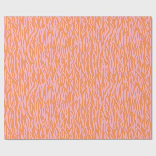 Wild Animal Print Roze Safari thema Cadeaupapier (Vlak)