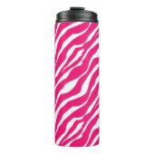 Wild Animal Print, Zebra in Fuchsia Pink en White Thermosbeker (Voorkant)