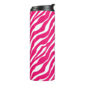 Wild Animal Print, Zebra in Fuchsia Pink en White Thermosbeker (Gedraaid links)
