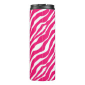 Wild Animal Print, Zebra in Fuchsia Pink en White Thermosbeker (Achterkant)