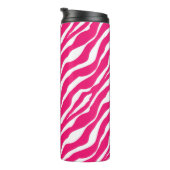Wild Animal Print, Zebra in Fuchsia Pink en White Thermosbeker (Geroteerd rechts)