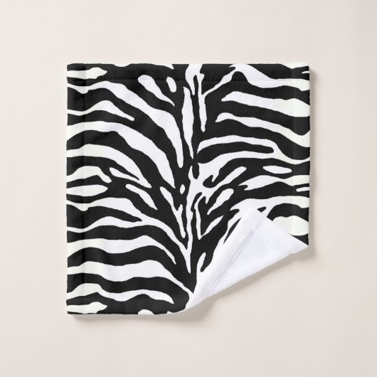 Wild Animal Print, Zebra in zwart-wit Bad Handdoek (Wasdoekje)