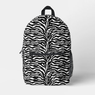 Wild Animal Print, Zebra in zwart-wit Bedrukte Rugzak