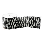 Wild Animal Print, Zebra in zwart-wit Grosgrain Lint (Spoel)