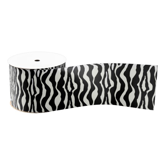 Wild Animal Print, Zebra in zwart-wit Grosgrain Lint (Spoel)