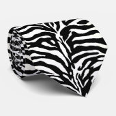 Wild Animal Print, Zebra in zwart-wit Stropdas (Opgerold)