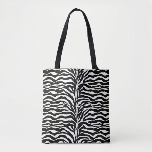 Wild Animal Print, Zebra in zwart-wit Tas (Voorkant)