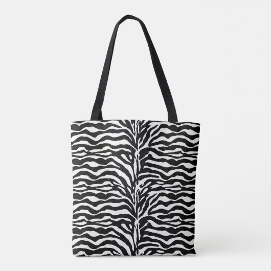 Wild Animal Print, Zebra in zwart-wit Tas (Achterkant)