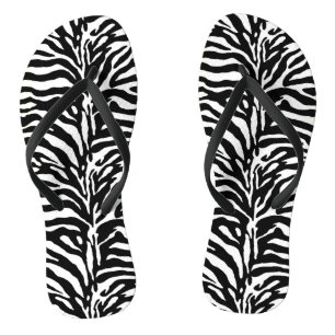 Wild Animal Print, Zebra in zwart-wit Teenslippers