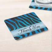 Wild Animal Zebra Pattern Dank je Vierkante Kartonnen Onderzetter (Schuin)